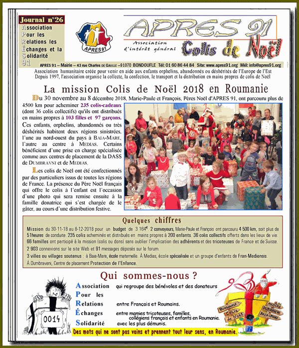 Couverture du journal 2018 Couverture du journal
