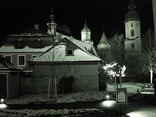 En Allemagne, les petites villes sont trs illumines. Dernier arrt  FEUCHTWANGEN