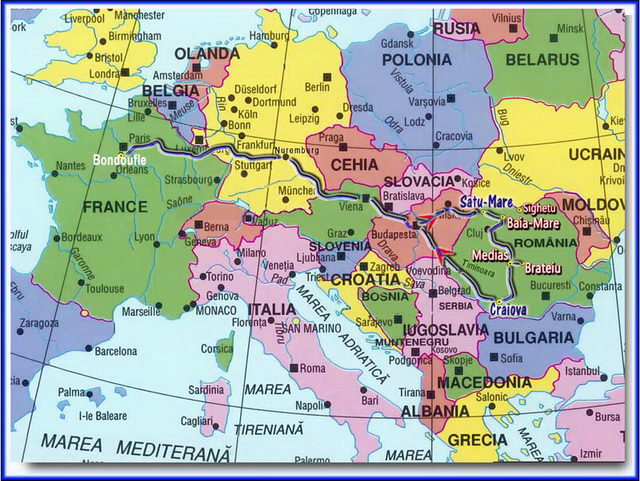  Bondoufle, Satu-Mare, Baia-Mare, Sighetu, Medias, Bratieu, Craiova et retour Bondoufle, 4 826km. 