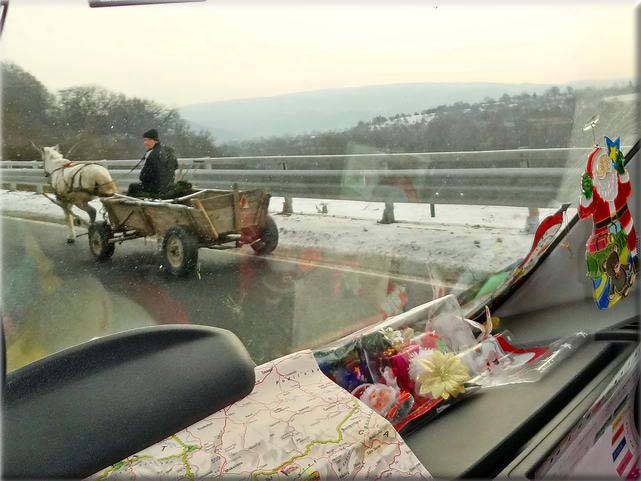 Sur la route de Medias, avec des tempratures sibriennnes, le 9 janvier