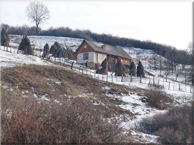 Sur la route de Medias, avec des tempratures sibriennnes, le 9 janvier