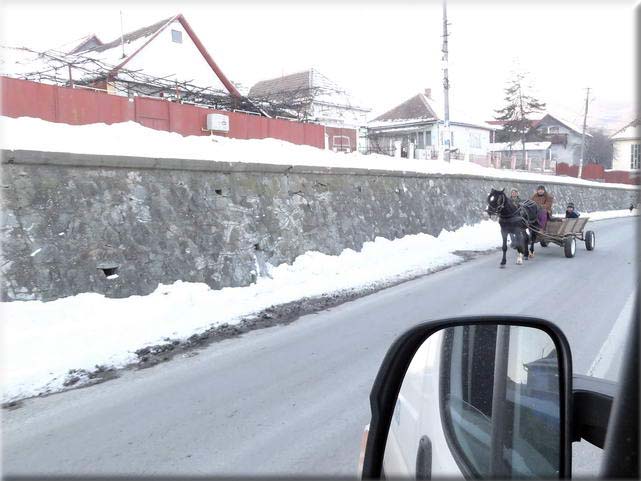 Sur la route de Medias, avec des tempratures sibriennnes, le 9 janvier