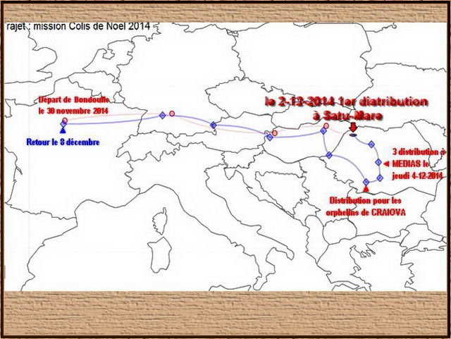 Le priple aller et retour des Pres Nol de Bondoufle en Roumanie.
